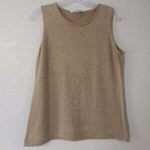 Peter Nygard women's size L gold metallic shell tank top